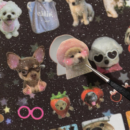 ZHIJIANHZ Dog Sticker Book with Meme Stickers 30 Pages Over 800 Die Cut Stickers with 3 Coating Types for Scrapbook Journal and Planner Sticker Album with Premium Art Paper and Cute Design