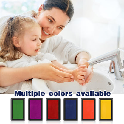Outus 6 Pieces Small Reusable Ink Pad for Baby Footprint Handprint Paw Print, Non-toxic Ink Pad, Feet and Hands Stamp for Boys and Girls Christmas New Year, 6 Colors(Bright Color)