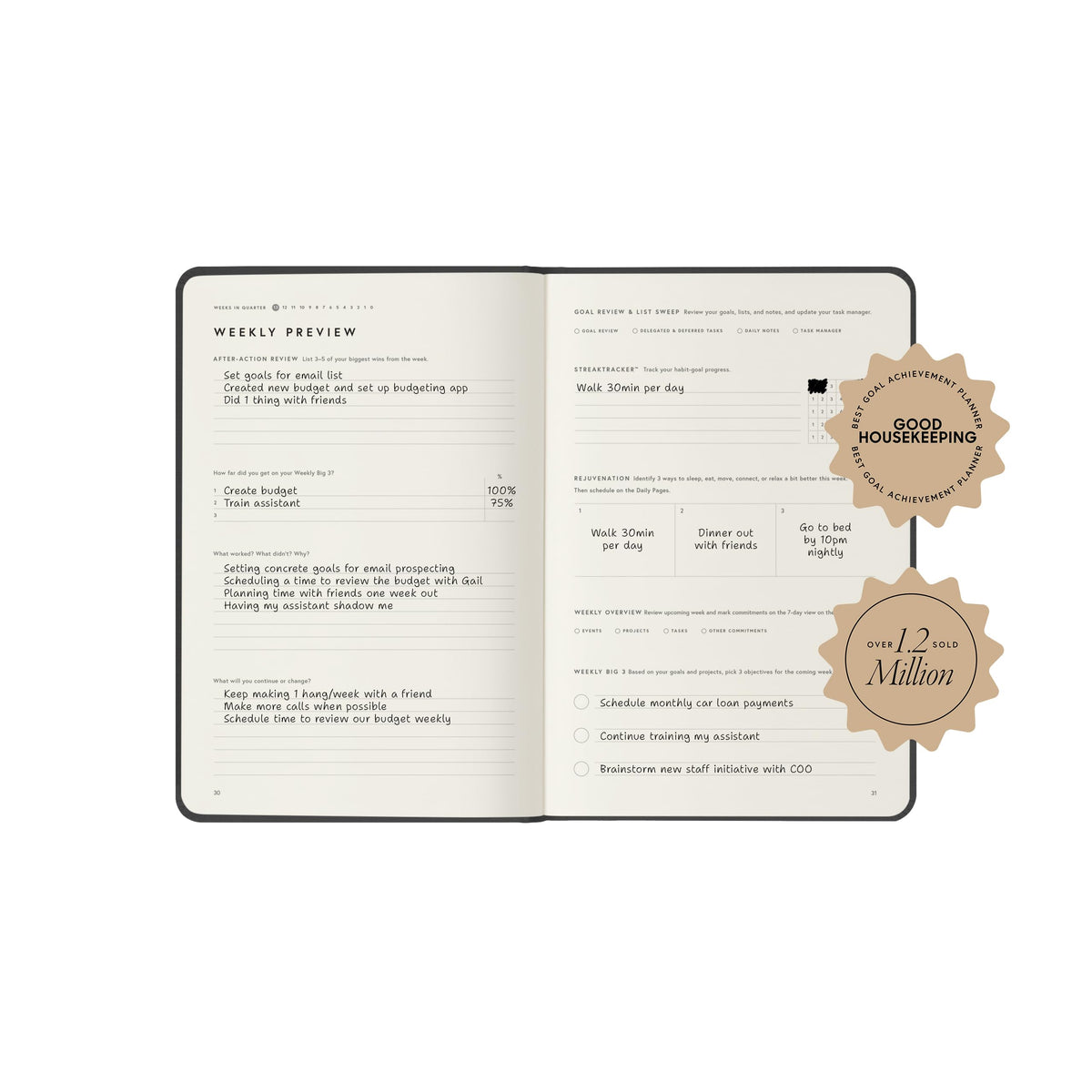 Full Focus Sienna Linen Planner by Michael Hyatt - The #1 Daily Planner to Set Annual Goals, Increase Focus, Eliminate Overwhelm, and Achieve Your Biggest Goals - Hardcover