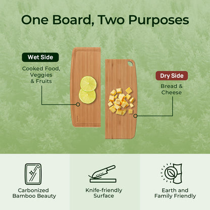 Dishwasher Safe Bamboo Cutting Boards Durable Lightweight Wood Cutting Board for Busy Kitchen, Easy Clean Wooden Chopping Boards with Juice Groove Set of 3 (L+M+S)