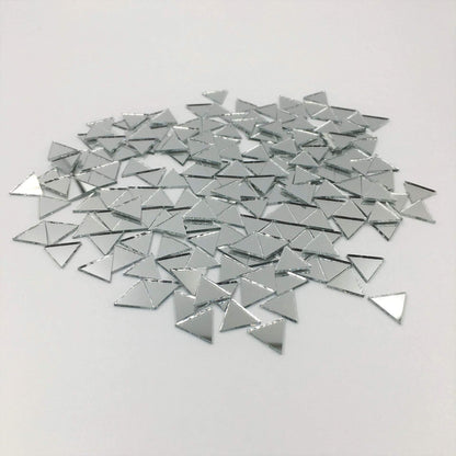 NUO RUI 15mm Mini Triangle Shape Mirror Mosaic Tiles Small Craft Mirror 120 Pcs
