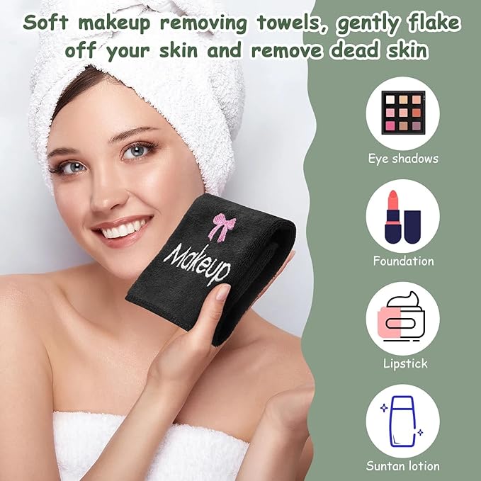 Shimeyao 20 Pack Makeup Towels Black Makeup Washcloths