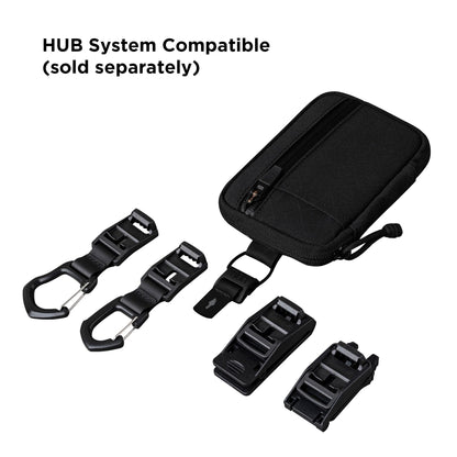 ALPAKA HUB Pouch Pro EDC Organizer - Small Tool Pouch for Electronics, Cables with YKK Zipper, Daily Use and Travel - Black Axogrid 300D Weatherproof UV Resistant Fabric