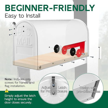 BlissBoard White Mailboxes for Outside Post Mount, Galvanized Steel Metal Mailbox, Standard Size, 20 x 8.7 x 6.7 Inches