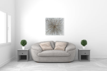 Yihui Arts Abstract Sunshine Wall Art - Hand-Painted Square Painting for Office, Hallway, Fireplace Decor with Stunning Artwork and Pictures