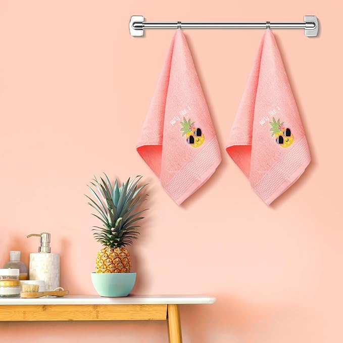 2 Pcs Party Like a Pineapple Hand Towels Coral Bathroom Decor 14x29 Inch