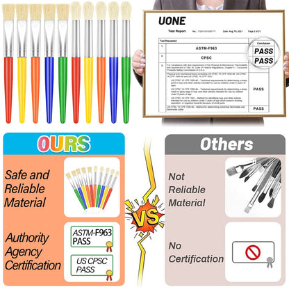 Anezus 30 Kids Paint Brushes Set with Jumbo Round Watercolor and Large Flat Craft Brushes