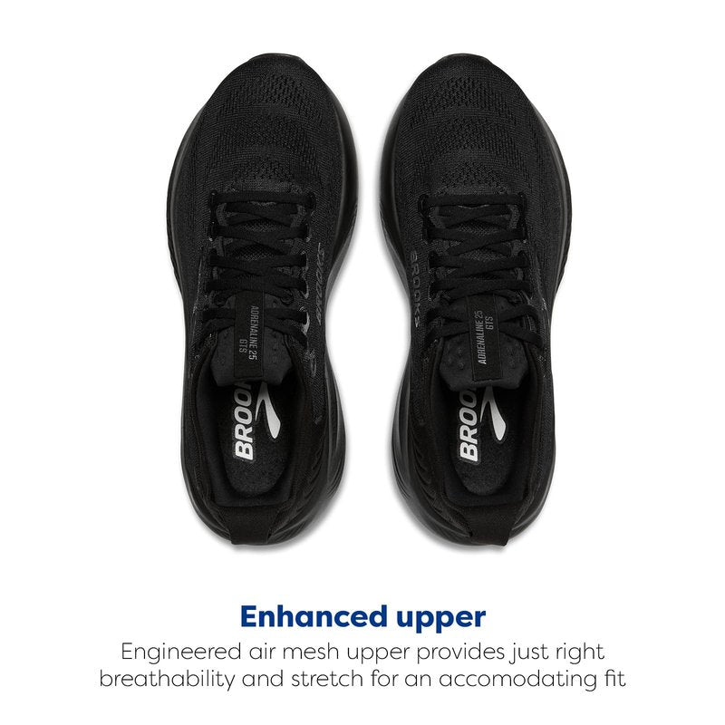 Brooks Women’s Adrenaline GTS 25 Supportive Running & Walking Shoe - Black/Black/Ebony - 10.5 Wide