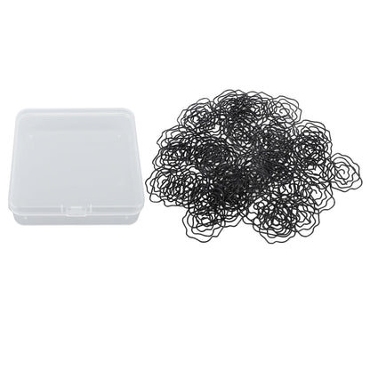 Paperclips Set, Metal Decorative Exquisite 50pcs Flower Paper Clips Cute for Office for Scrapbooking (Black)