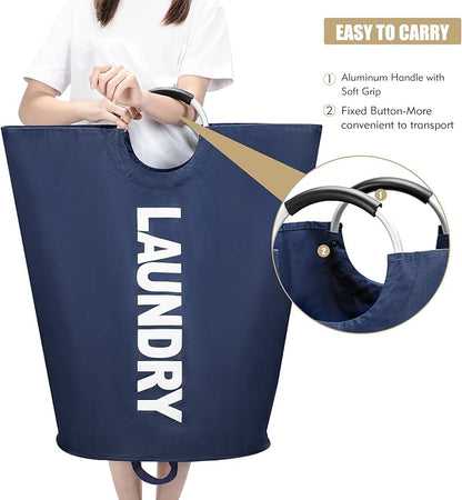 125L X-Large Laundry Basket, Freestanding Tall Clothes Hamper, Collapsible