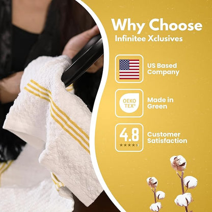 Infinitee Xclusives Premium Dish Cloth 100% Cotton 12 x 12 Inches |Pack of