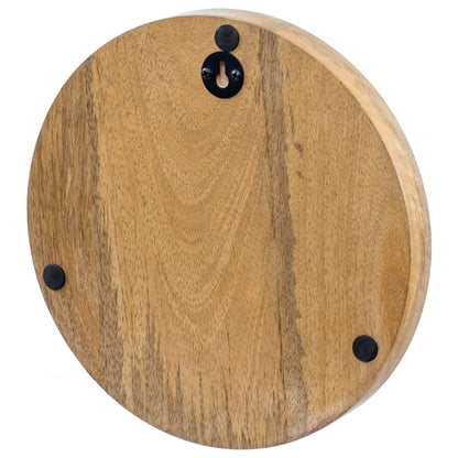 MyGift 10 Inch Round Rustic Solid Mango Wood Wall Hanging Mens and Womens Bathroom Signs with Matte Black Metal Cutout Male Female Gender Symbols, 2 Piece Set - Handcrafted in India