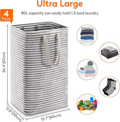 Lifewit 4 Pack Laundry Hamper Large Collapsible Laundry Baskets, Freestanding