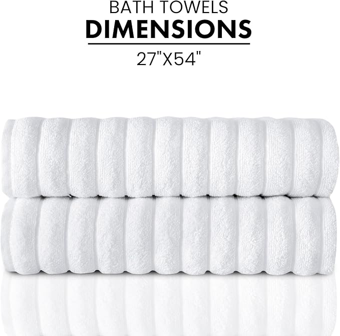 Classic Turkish Towels CTT Premium 2 Pack Bath Towels Set, Made