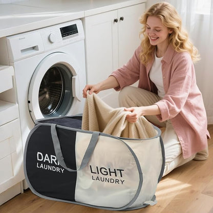 Seefoo Dual Compartment Laundry Hamper