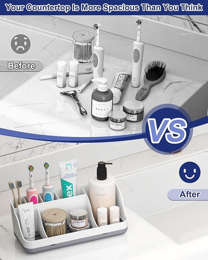 Bathroom Counter Organizer and Storage, 7 Slots Detachable Toothbrush Holders