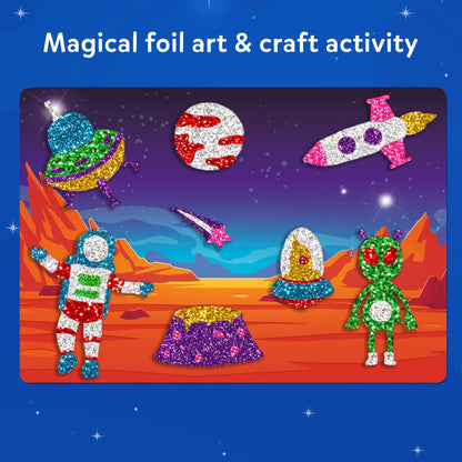 Skillmatics Foil Fun - Space, No Mess Art for Kids, Craft Kits & Supplies, DIY Creative Activity, Travel Toys, Gifts for Boys & Girls Ages 4, 5, 6, 7, 8, 9