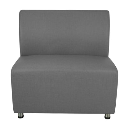 FDP Pro Series Connect Modular Chair Designed for Custom Configurations and Interconnectivity Hand Upholstered Commercial Furniture for Hotel Lobby, Office, Restaurant, Library- Slate Gray Crosshatch