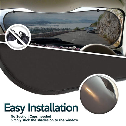 Zone Tech Rear Sun Stop Sunshade -Cling Window Cover, Sunlight, Glare and UV Rays Blocker, Protection Car Accessory