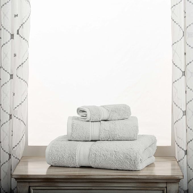 SUPERIOR Solid Egyptian Cotton Towel Set, Hand Towel 20” x 30”, Bath Towel 30”