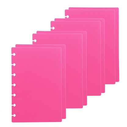 ITSYHPRO Discbound Notebook Covers,Discs DIY Planner Cover - Mini 7-Hole,Compatible with Levenger Circa Arc TUL and Happy Planner(Rose Pink,Mini,4Set)