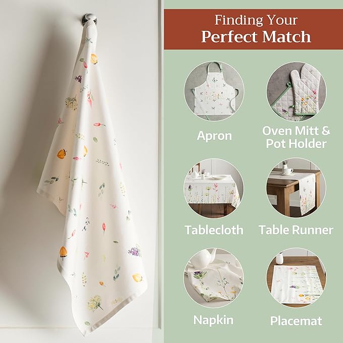 Maison d' Hermine Kitchen Towels Set of 3 100% Cotton 27.50" x 20" Reusable