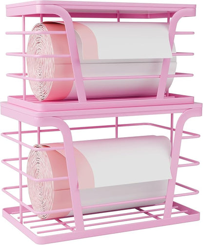 2 Pack Pink Trash Bag Holder