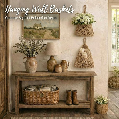 Honeydak Boho Decor Hanging Wall Baskets