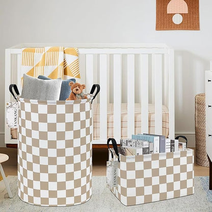 FANKANG Storage Basket, Nursery Hamper Canvas Laundry Basket Foldable