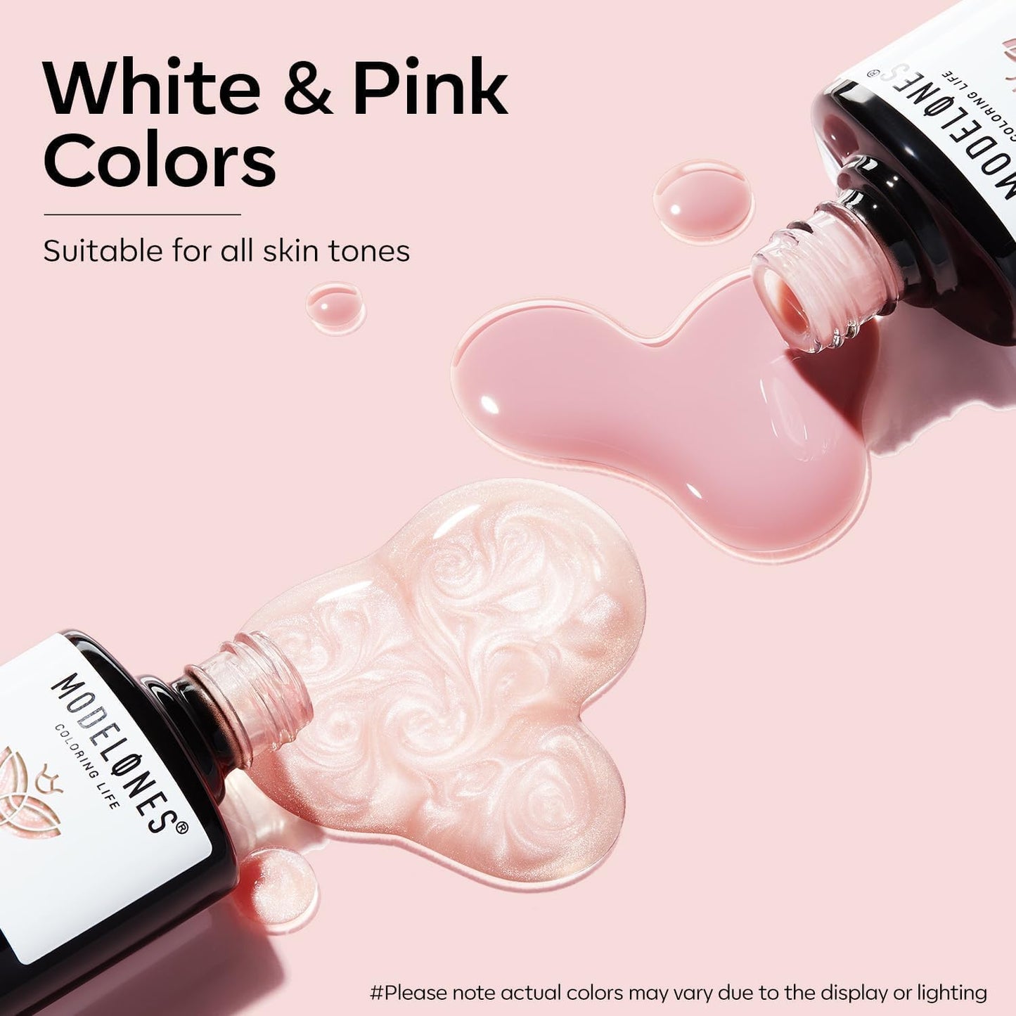 modelones Gel Nail Polish Set 2 Pcs 15ml French Manicure Kit White Nude Pink Jelly Sheer Gel Polish Soak Off UV LED Classic French Tip Gel Polish Natural Nail Art DIY Gift for Women