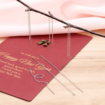 Pandahall 50 Pairs 304 Stainless Steel Long Ear Threads 3.85 Inch Dangle Earrings Thread Long Chain Earrings with Loop for Women Jewelry Earring Making