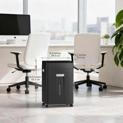 Locksworth Heavy Duty Paper Shredder, 24-Sheet Cross-Cut Shredder, P-4 Security with 8.9 Gal Pull-Out Bin, Credit Card/Staple/Clip/CDs Heavy Duty Commercial Shredder for Office Use