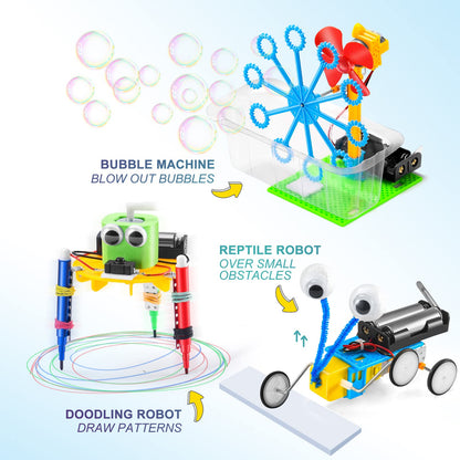 Science STEM Kits for Kids Age 8-12 6-8 12-14 10-12, STEM Toys for Ages 8-13, Boys Girls Crafts, Electronic Robotic Projects Experiments Engineering Activities, DIY Coding Robots 6 7 8 + Year Old