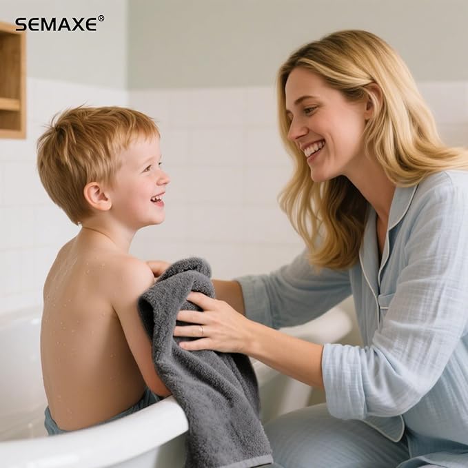 SEMAXE 6-Pack Gray Hand Towels