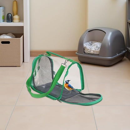 Toddmomy Portable Bird Travel Carrier Bag Lightweight Small Parrot Travel Cage Carrier for Outdoor Trips with Green Compact Design Suitable for Budgies and Small Birds