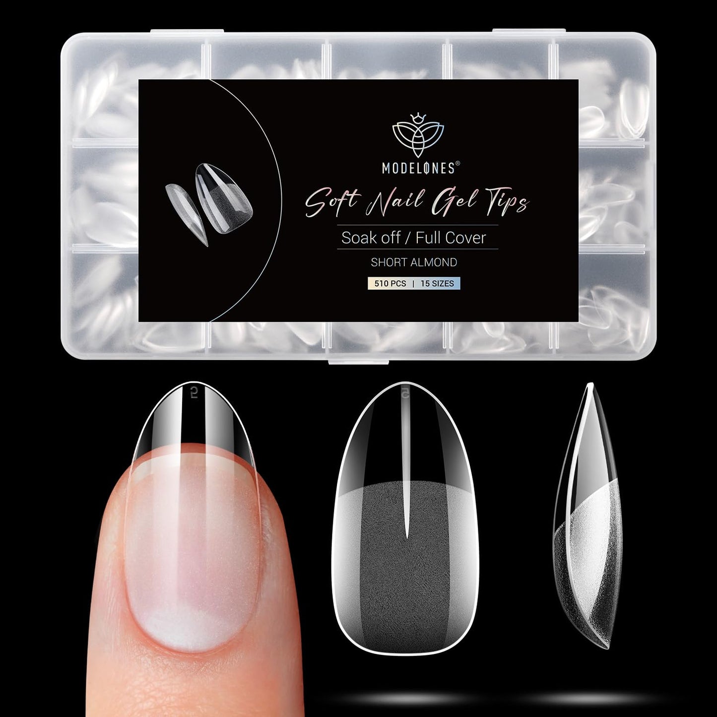 modelones 9 in One Gel Nail Glue Brush On Nail Glue 15 ml for Tips, Rhinestones, Base Coat, Blooming Art Gel Kit for Press on Nails Acrylic Tips U V Lamp Needed 2Pcs