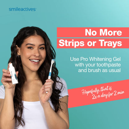 Smileactives Teeth Whitening Kit, Complete at Home Teeth Whitening Treatment, Travel Size Tooth Whitening, Stain Remover for White Teeth, Contains Clinical-Grade Hydrogen Peroxide, 60 Day Kit