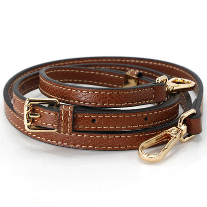 banbeln Mini Bags Leather Shoulder Strap Kit Fit For Adjustable Crossbody Small Bag (Brown&gold)