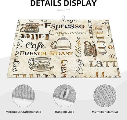 2Pcs Dish Drying Mats Faucet Mats Sets Large Size Coffee Mats Sink Faucet Mat