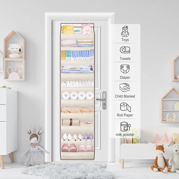 SLEEPING LAMB Shoe Rack for Door, Kids Door Shoe Organizer for Closet hanger