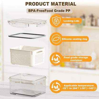 8 Pcs Fruit Storage Containers for Fridge