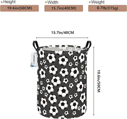 Round Foldable Kids' Football Laundry Hamper Multi Use Laundry Basket Soccer