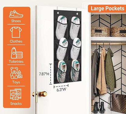 KIMBORA 2 Packs Narrow Over the Door/Wall Shoe Organizer, Small Hanging Shoe