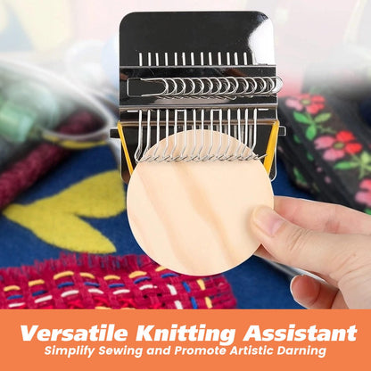 Darning Loom Small Type Weave Tool Quickly Mini Convenient for Mending Jeans Socks Clothes Loom Machine Makes Beautiful Stitching DIY Weaving Arts Speed Weaver Kit