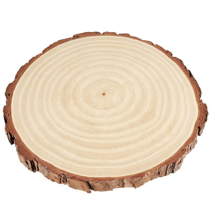 PINGEUI 6 Piece 9-10 Inch Natural Wood Slices, Unfinished Natural Wood Tree Slices with Bark, Large Round Tree Wood Discs Wooden Circles Tree Bark Slice for Crafts