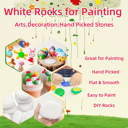 MEILALA 28PCS White Painting Rocks, Medium & Small Rocks for Painting ，DIY Rocks Flat & Smooth Kindness Rocks for Arts, Crafts, Decoration