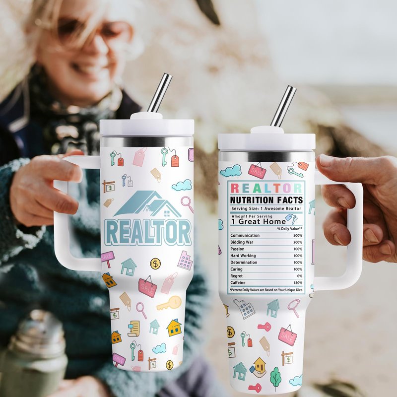 Sighdorm Realtor Gifts for Women Men, Closing Gifts for Realtors, Real Estate Agent Gift, 40oz Stainless Steel Tumbler