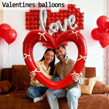 648PCS Valentines Party Decorations Kit with Rose Petals, Red and Silver Heart Balloons, Valentines Day Decor for Home, Wedding Decorations, Anniversary, Galentines Day Party