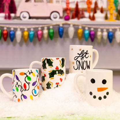 Tulip Painted by Me Ceramic Painting Kit – 4 Paintable Mugs, 8 Food Safe Colors & 4 Brushes, Dishwasher Safe, Paint Your Own Ceramics at Home