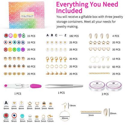 Sistenia Bracelet Making Kit, 12000Pcs Clay Beads 48 Colors in 3 Boxes, Friendship Bracelet Kit with Elastic Strings, Polymer Spacer Beads, Jewelry Making Crafts Gift for Teens Adults